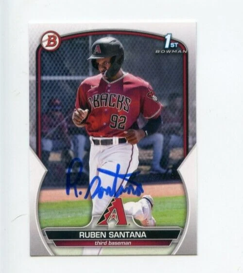 RUBEN SANTANA SIGNED 2023 BOWMAN BASEBALL CARD AUTO
