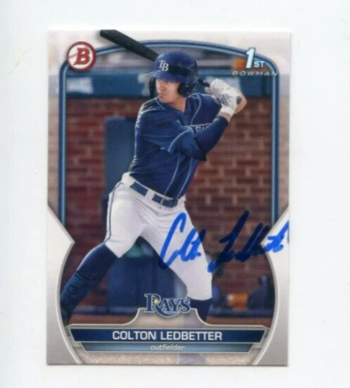 COLTON LEDBETTER SIGNED 2023 BOWMAN DRAFT BASEBALL CARD AUTO