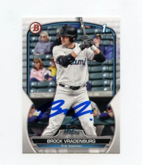 BROCK VRADENBURG SIGNED 2023 BOWMAN DRAFT BASEBALL CARD AUTO