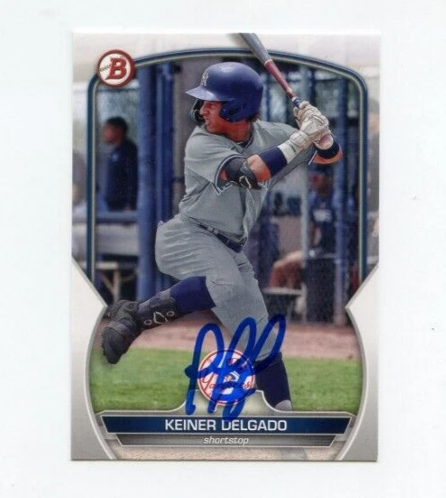 KEINER DELGADO SIGNED 2023 BOWMAN DRAFT BASEBALL CARD AUTO