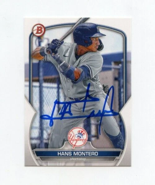 HANS MONTERO SIGNED 2023 BOWMAN DRAFT BASEBALL CARD AUTO