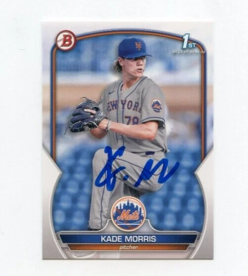 KADE MORRIS SIGNED 2023 BOWMAN DRAFT BASEBALL CARD AUTO