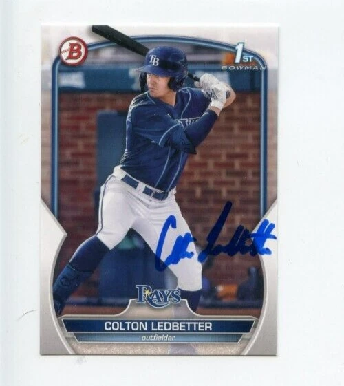 COLTON LEDBETTER SIGNED 2023 BOWMAN DRAFT BASEBALL CARD AUTO