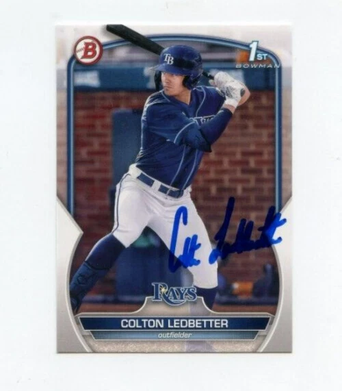 COLTON LEDBETTER SIGNED 2023 BOWMAN DRAFT BASEBALL CARD AUTO