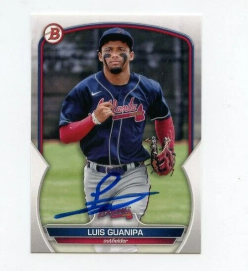 LUIS GUANIPA SIGNED 2023 BOWMAN DRAFT BASEBALL CARD AUTO
