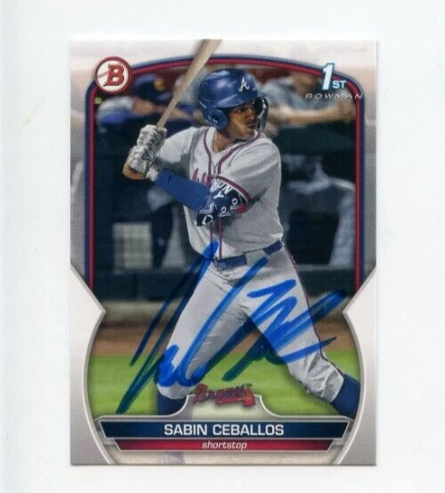 SABIN CEBALLOS SIGNED 2023 BOWMAN DRAFT BASEBALL CARD AUTO