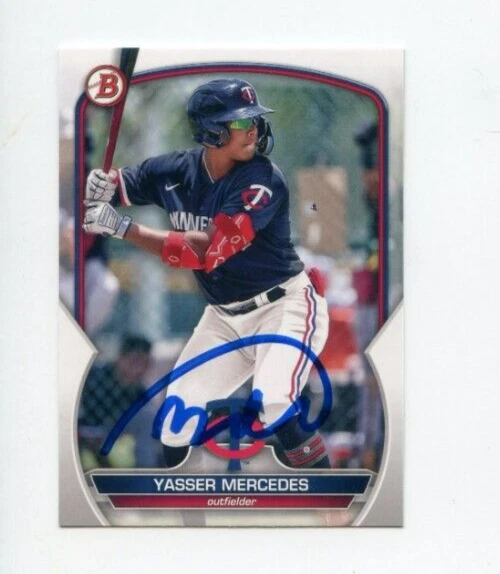 YASSER MERCEDES SIGNED 2023 BOWMAN DRAFT BASEBALL CARD AUTO