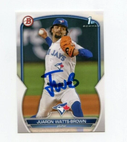 JUARON WATTS-BROWN SIGNED 2023 BOWMAN DRAFT BASEBALL CARD AUTO