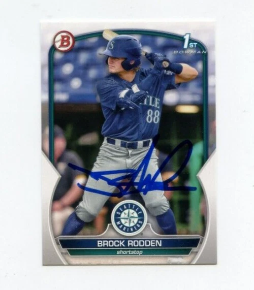 BROCK RODDEN SIGNED 2023 BOWMAN DRAFT BASEBALL CARD AUTO
