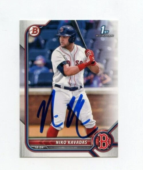 NIKO KAVADAS SIGNED 2022 BOWMAN BASEBALL CARD AUTO