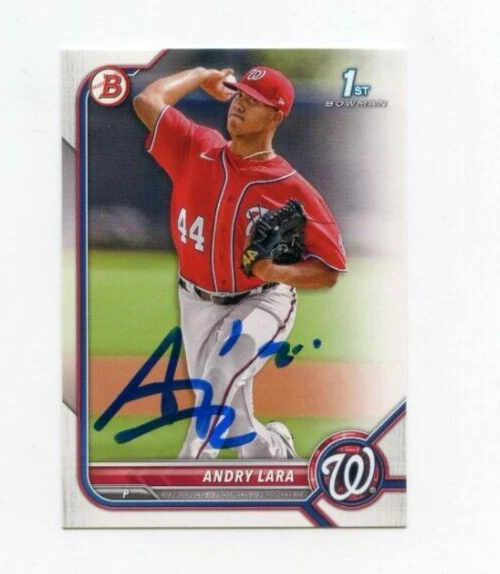 ANDRY LARA SIGNED 2022 BOWMAN BASEBALL CARD AUTO