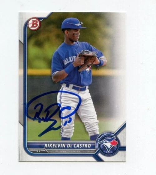 RIKELVIN DE CASTRO SIGNED 2022 BOWMAN BASEBALL CARD AUTO