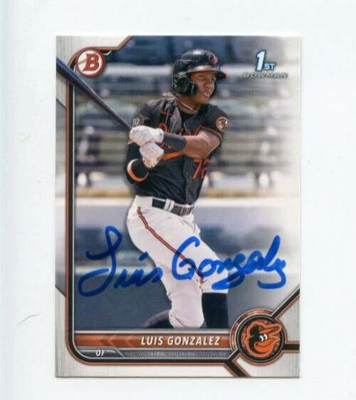 LUIS GONZALEZ SIGNED 2022 BOWMAN BASEBALL CARD AUTO