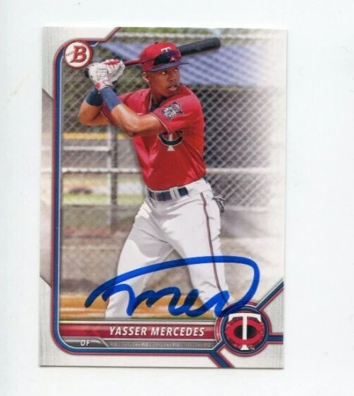 YASSER MERCEDES SIGNED 2022 BOWMAN DRAFT BASEBALL CARD AUTO