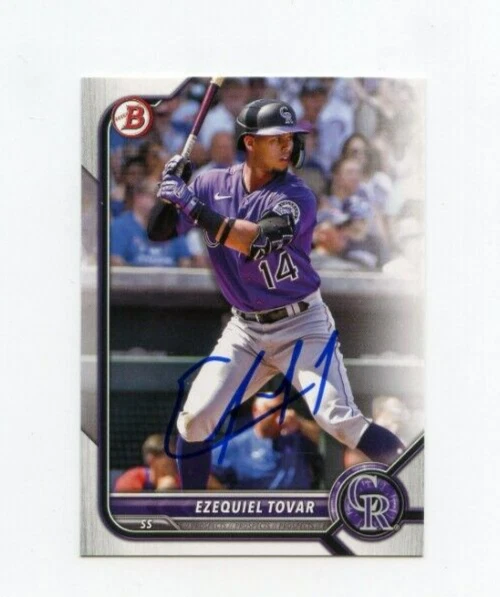 EZEQUIEL TOVAR SIGNED 2022 BOWMAN DRAFT BASEBALL CARD AUTO