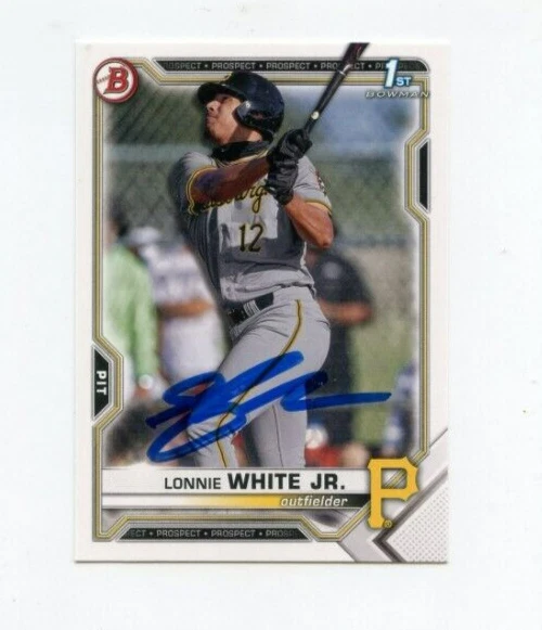 LONNIE WHITE JR SIGNED 2021 BOWMAN DRAFT BASEBALL CARD AUTO