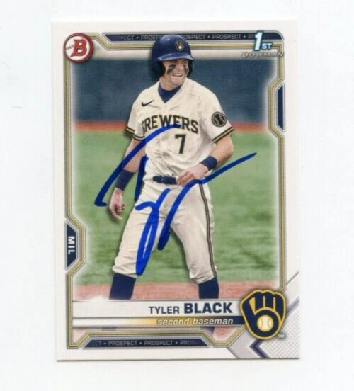 TYLER BLACK SIGNED 2021 BOWMAN DRAFT BASEBALL CARD AUTO