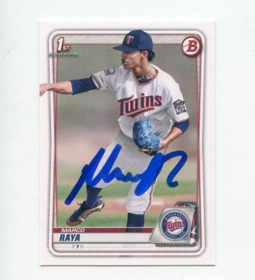 MARCO RAYA SIGNED 2020 BOWMAN DRAFT BASEBALL CARD AUTO