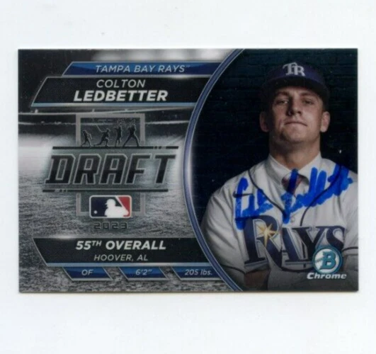COLTON LEDBETTER SIGNED 2023 BOWMAN CHROME DRAFT NIGHT BASEBALL CARD AUTO
