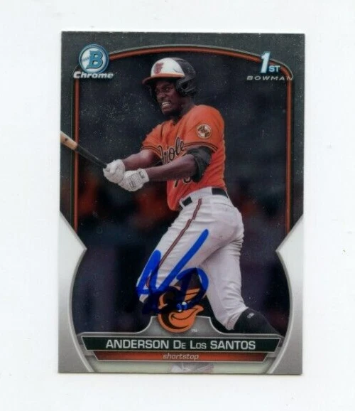 ANDERSON DE LOS SANTOS SIGNED 2023 BOWMAN CHROME CARD AUTO