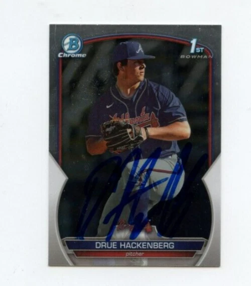DRUE HACKENBERG SIGNED 2023 BOWMAN CHROME DRAFT CARD AUTO