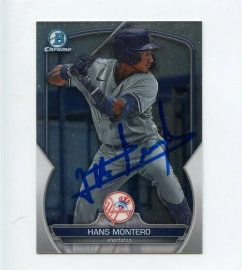 HANS MONTERO SIGNED 2023 BOWMAN CHROME DRAFT CARD AUTO
