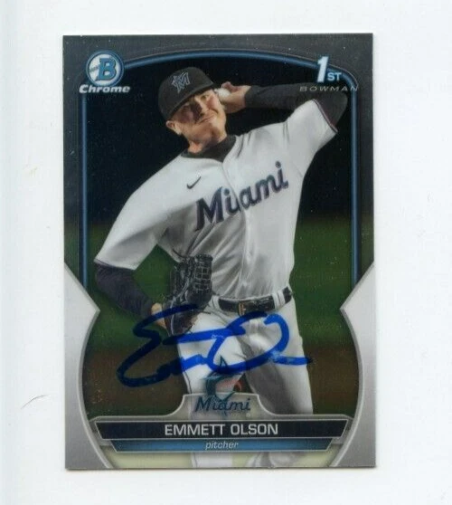 EMMETT OLSON SIGNED 2023 BOWMAN CHROME DRAFT CARD AUTO