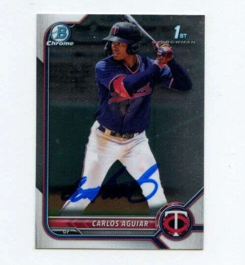 CARLOS AGUIAR SIGNED 2022 BOWMAN CHROME CARD AUTO