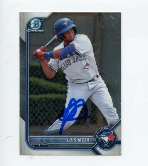 LUIS MEZA SIGNED 2022 BOWMAN CHROME DRAFT CARD AUTO