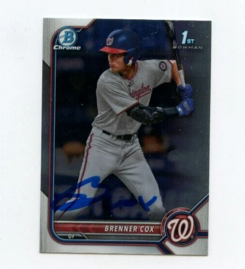 BRENNER COX SIGNED 2022 BOWMAN CHROME DRAFT CARD AUTO