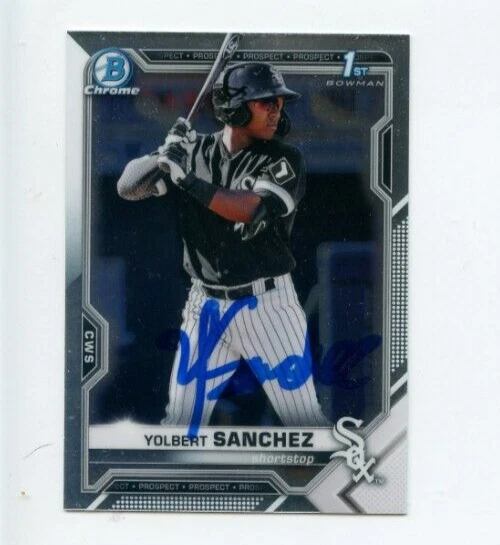 YOLBERT SANCHEZ SIGNED 2021 BOWMAN CHROME CARD AUTO