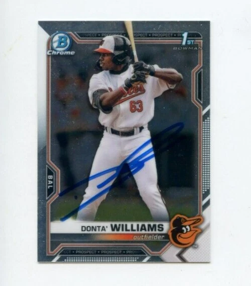 DONTA' WILLIAMS SIGNED 2021 BOWMAN CHROME DRAFT CARD AUTO DONTA
