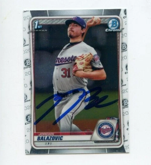 JORDAN BALAZOVIC SIGNED 2020 BOWMAN CHROME CARD AUTO
