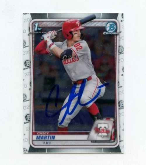 CASEY MARTIN SIGNED 2020 BOWMAN CHROME DRAFT CARD AUTO