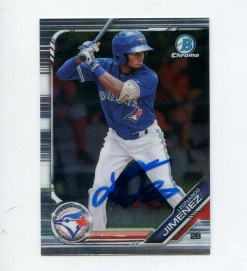 LEO LEONARDO JIMENEZ SIGNED 2019 BOWMAN CHROME DRAFT CARD AUTO