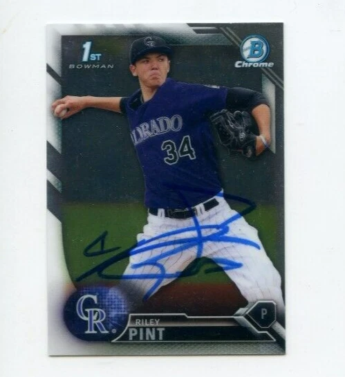 RILEY PINT SIGNED 2016 BOWMAN CHROME DRAFT CARD AUTO