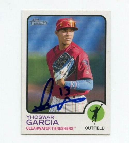 YHOSWAR GARCIA SIGNED 2022 TOPPS HERITAGE MINOR LEAGUE BASEBALL CARD AUTO