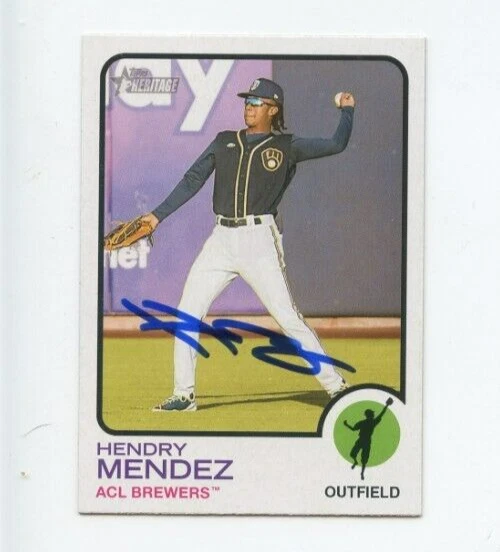 HENDRY MENDEZ SIGNED 2022 TOPPS HERITAGE MINOR LEAGUE BASEBALL CARD AUTO
