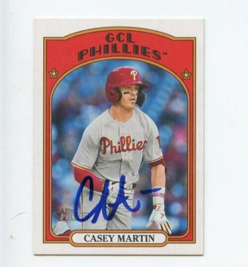 CASEY MARTIN SIGNED 2021 TOPPS HERITAGE MINOR LEAGUE BASEBALL CARD AUTO