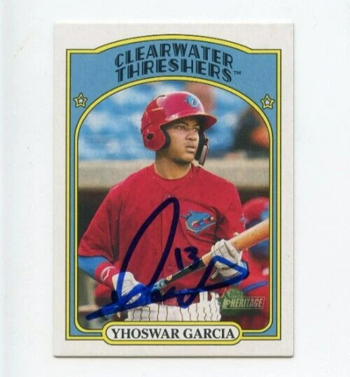 YHOSWAR GARCIA SIGNED 2021 TOPPS HERITAGE MINOR LEAGUE BASEBALL CARD AUTO