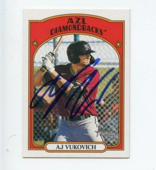 AJ VUKOVICH SIGNED 2021 TOPPS HERITAGE MINOR LEAGUE BASEBALL CARD AUTO