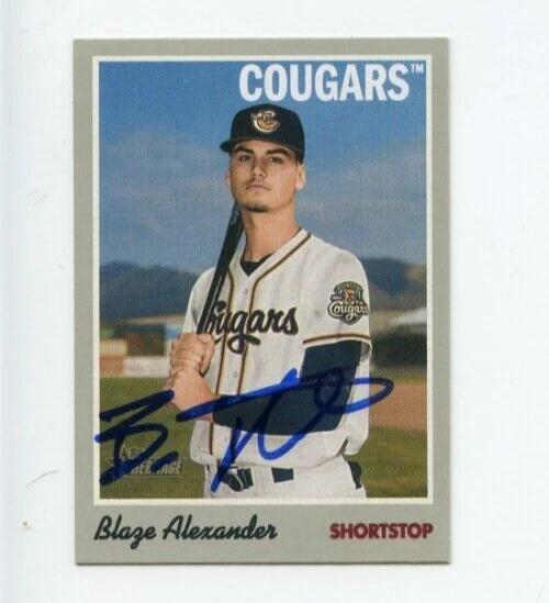 BLAZE ALEXANDER SIGNED 2019 TOPPS HERITAGE MINOR LEAGUE BASEBALL CARD AUTO
