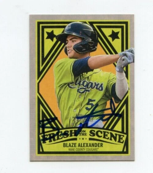 BLAZE ALEXANDER SIGNED 2019 TOPPS HERITAGE MINOR LEAGUE BASEBALL CARD AUTO