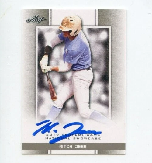 MITCH JEBB SIGNED 2019 LEAF PERFECT GAME BASEBALL CARD AUTO