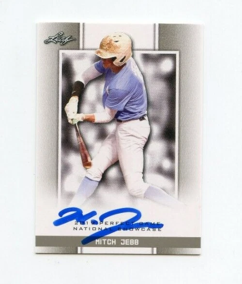 MITCH JEBB SIGNED 2019 LEAF PERFECT GAME BASEBALL CARD AUTO