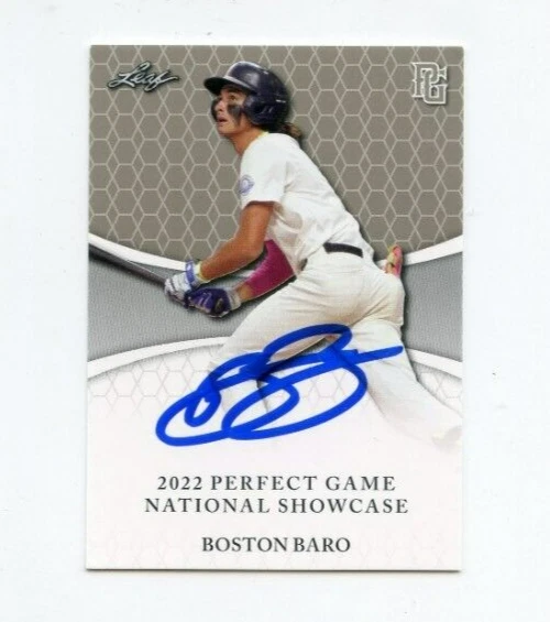 BOSTON BARO SIGNED 2022 LEAF PERFECT GAME BASEBALL CARD AUTO