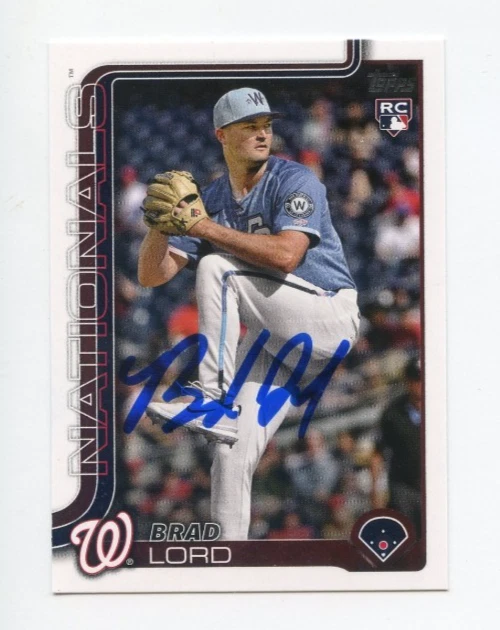 BRAD LORD SIGNED AUTOGRAPHED 2025 TOPPS BASEBALL CARD AUTO