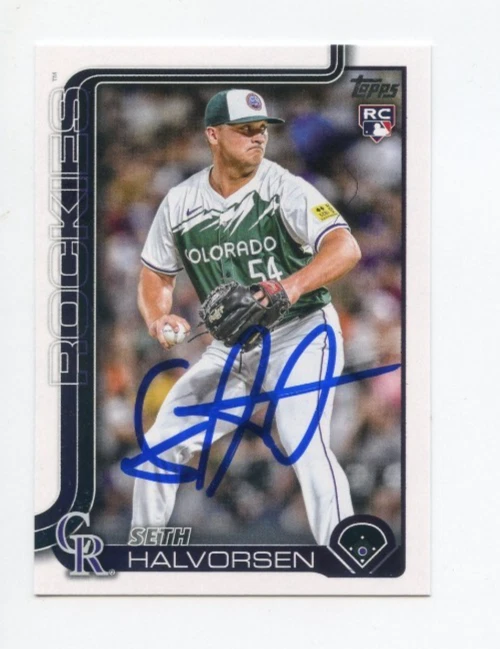 SETH HALVORSEN SIGNED AUTOGRAPHED 2025 TOPPS BASEBALL CARD AUTO