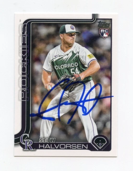 SETH HALVORSEN SIGNED AUTOGRAPHED 2025 TOPPS BASEBALL CARD AUTO