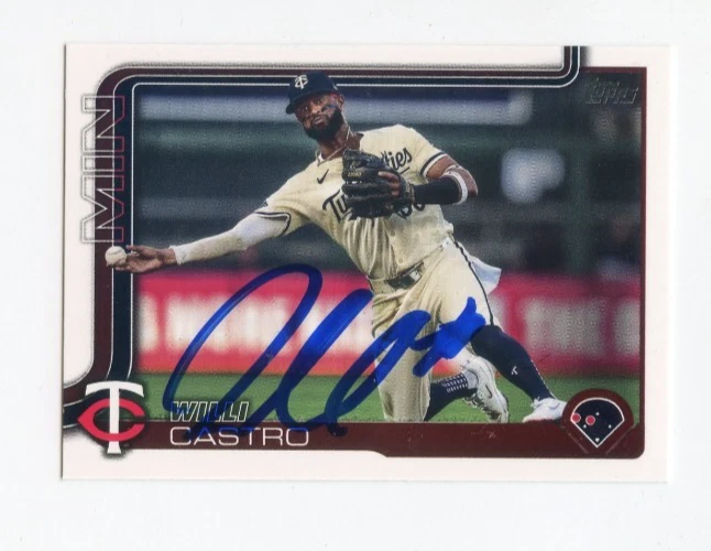 WILLI CASTRO SIGNED AUTOGRAPHED 2025 TOPPS BASEBALL CARD AUTO